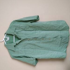 44 Hemmerle Light Green Cotton Top with Functional Gold Buttons German